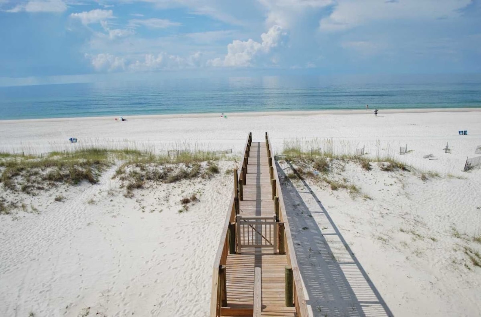 Boardwalk through the dunes to the beach