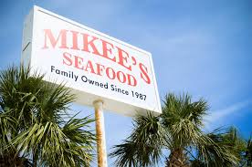 Mikees Seafood Sign